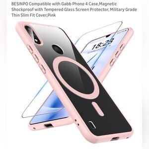 GABB 4-Pink Shockproof Phone Case with Screen Protector